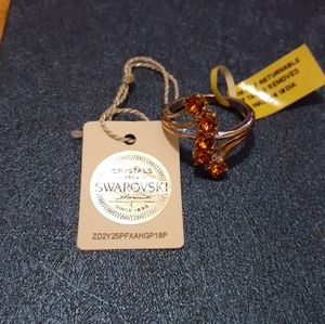 Swarovski Crystal Sterling Silver Ring